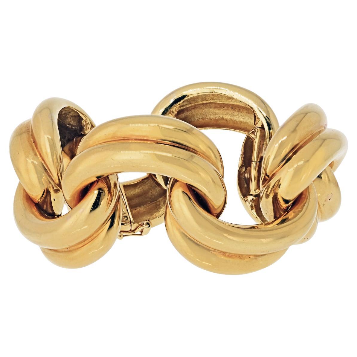 Tiffany 
Co. 18K Yellow Gold Link Link Link 1970
s Open Drapes Bracelet