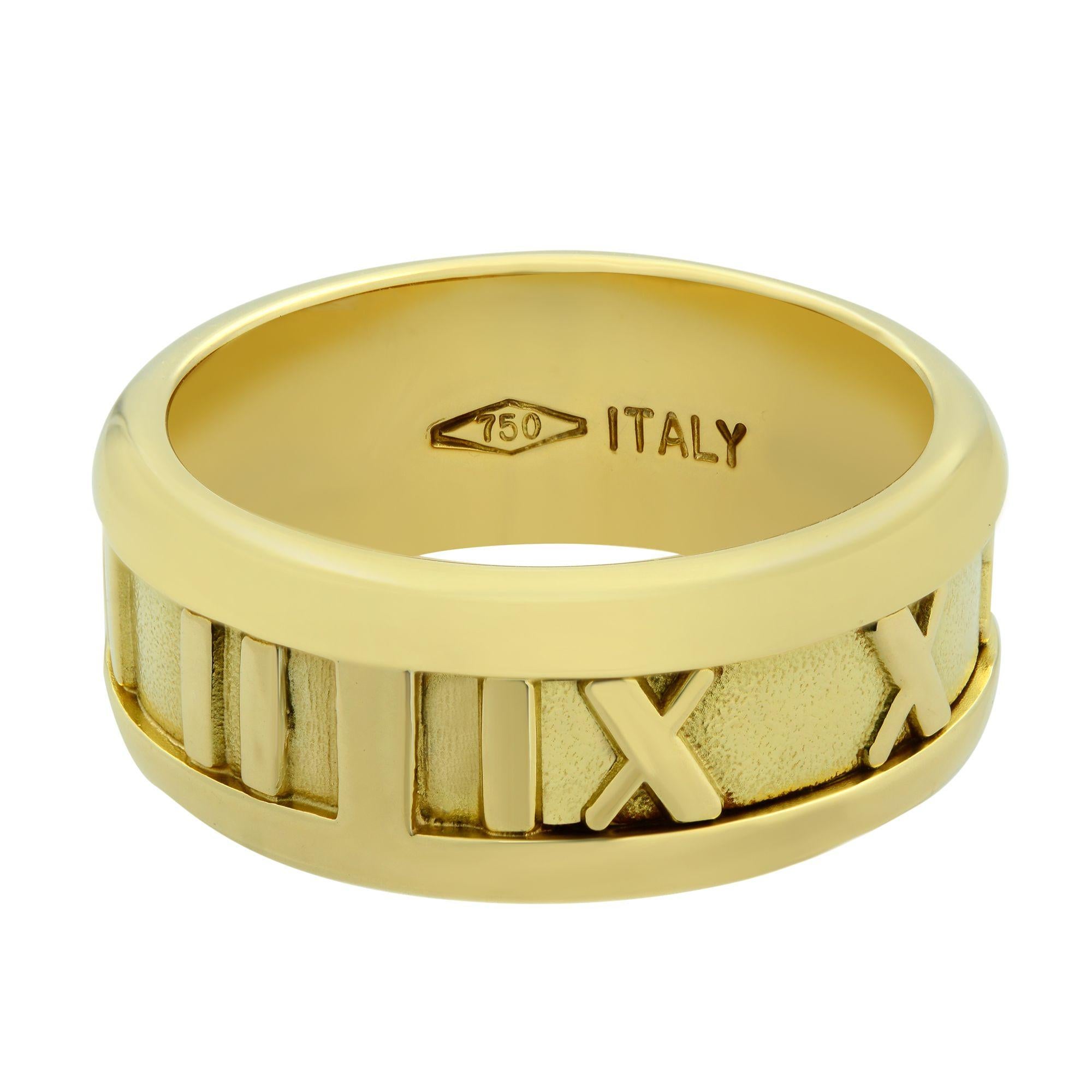 Tiffany & Co. 18 Karat Yellow Gold 1995 Atlas Collection Ring In Excellent Condition In New York, NY