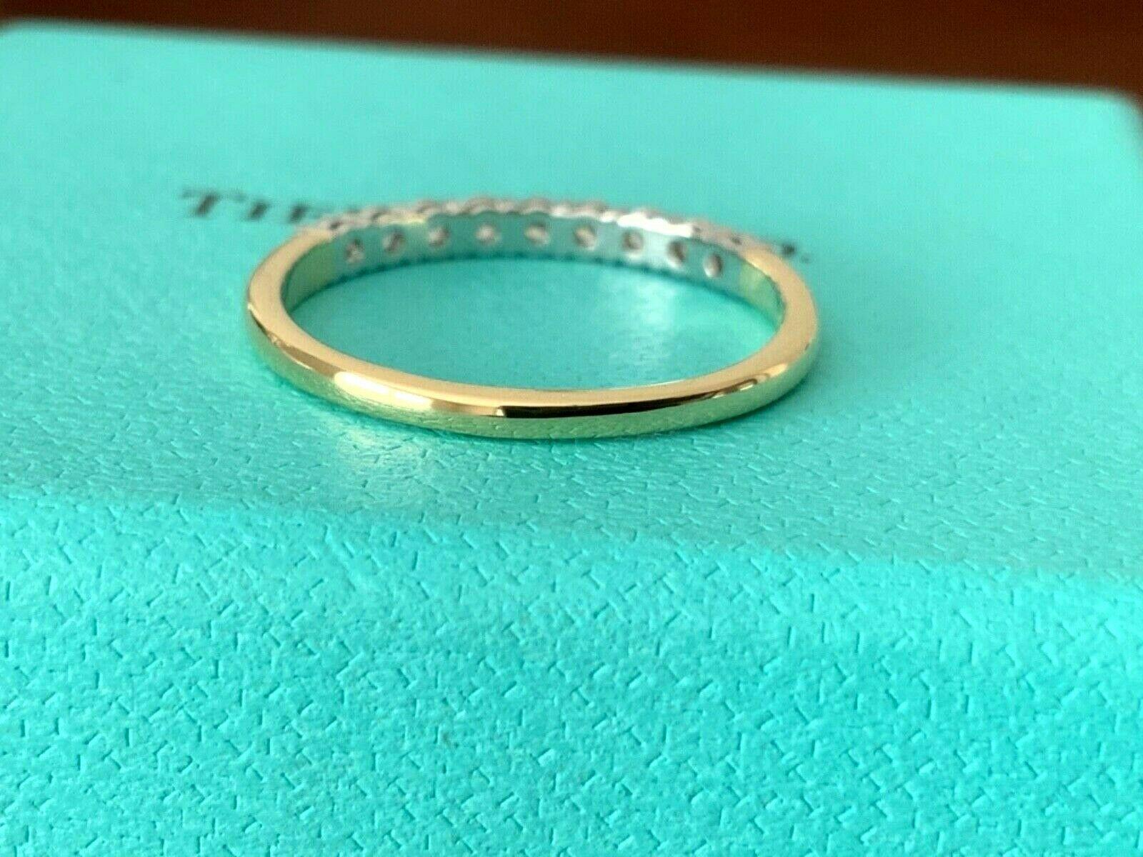 Women's Tiffany & Co. 18 Karat Yellow Gold Embrace Diamond Eternity Ring .23 Carat G VS1