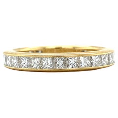 Tiffany & Co. 18k Yellow Gold 2.24CTTW Princess Diamond Eternity Band Ring