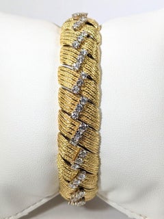 TIFFANY & CO. 18k Yellow Gold & 3 Carat Diamond Bracelet Vintage Circa 1950s