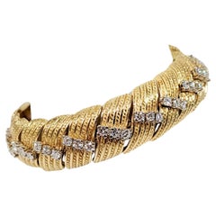 TIFFANY & CO. 18k Yellow Gold & 3 Carat Diamond Bracelet Vintage Circa 1950s