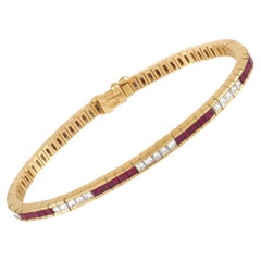 Armband aus 18 Karat Gelbgold mit 3,05 Karat Diamant und Rubin von Tiffany & Co.