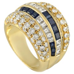 Tiffany & Co. 18K Yellow Gold 3.40 ct Diamond and Sapphire Ring