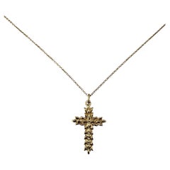 Tiffany & Co. 18K Yellow Gold 3D Cross Pendant Necklace #25278