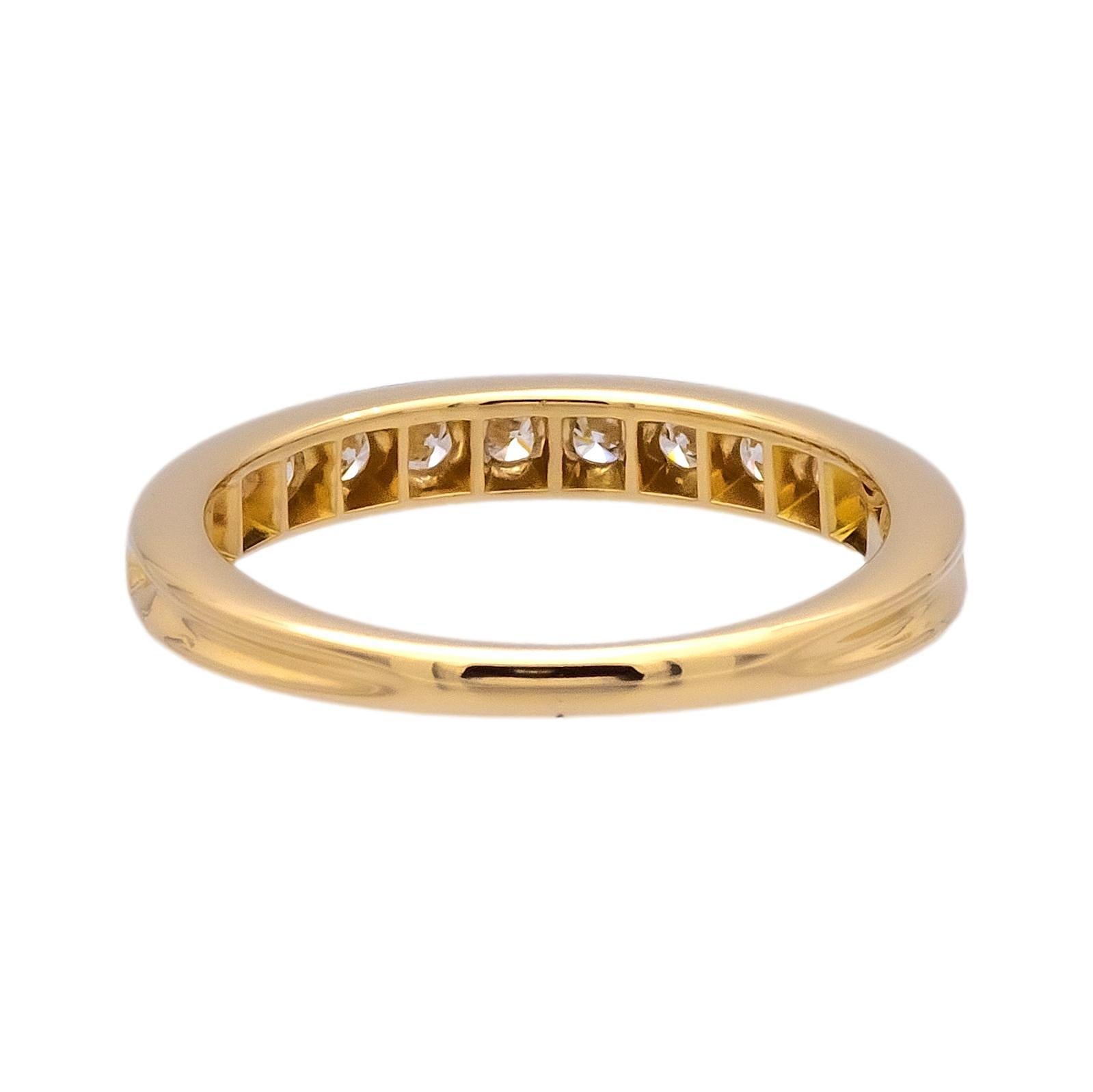 Contemporary Tiffany & Co. 18K Yellow Gold 3mm Halfway 0.33 cts Wedding Band Ring For Sale
