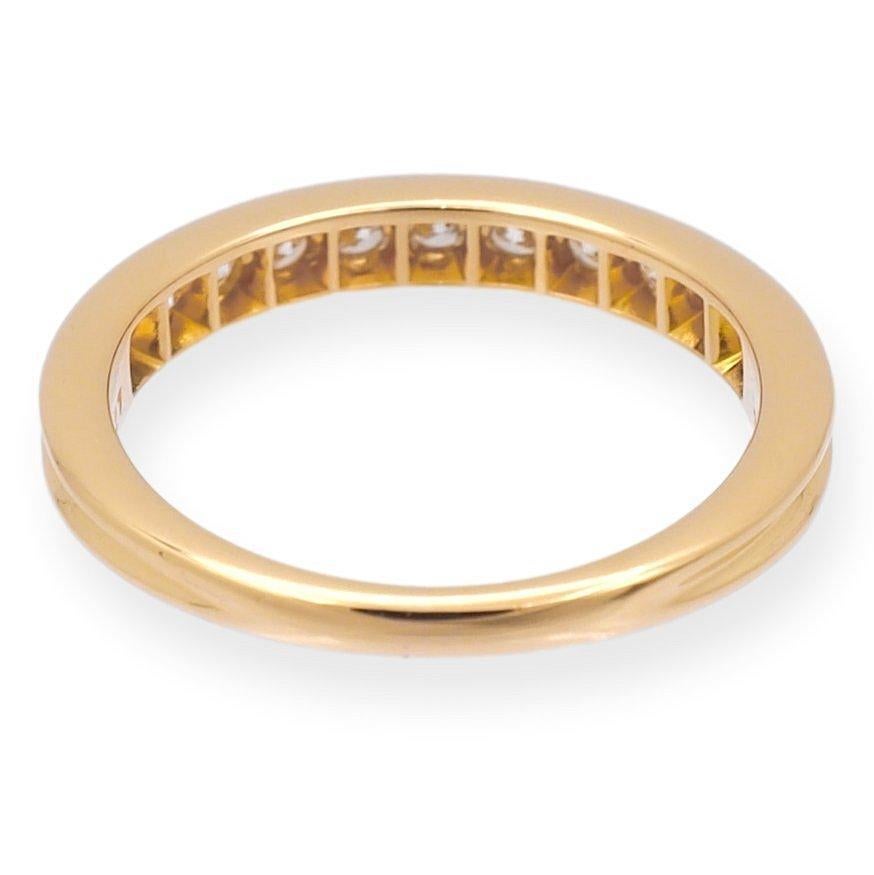 Brilliant Cut Tiffany & Co. 18K Yellow Gold 3mm Halfway 0.33 cts Wedding Band Ring For Sale