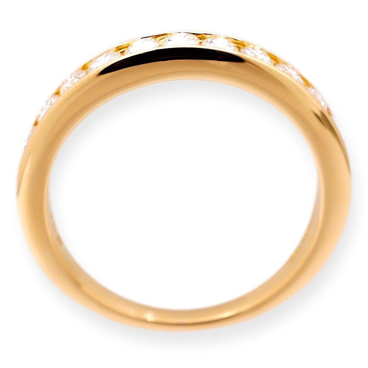 Tiffany & Co. 18K Yellow Gold 3mm Halfway 0.33 cts Wedding Band Ring In Excellent Condition For Sale In New York, NY