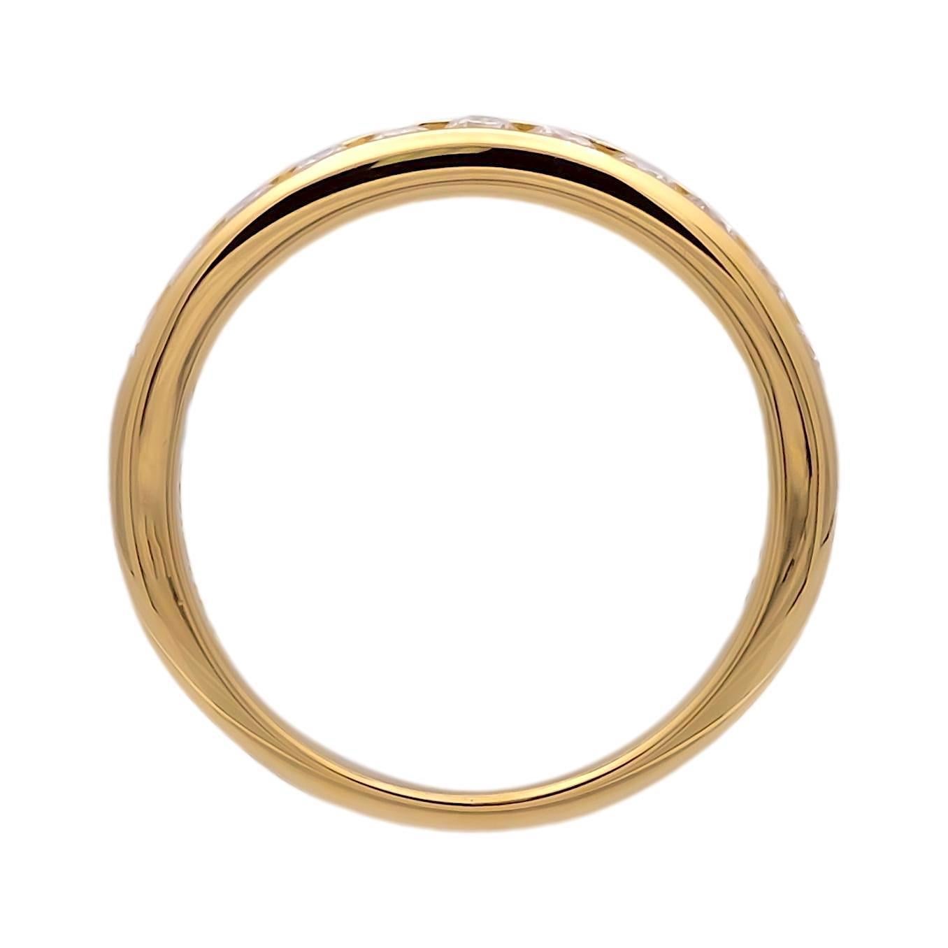 Brilliant Cut Tiffany & Co. 18K Yellow Gold 3mm Halfway 0.33 cts Wedding Band Ring