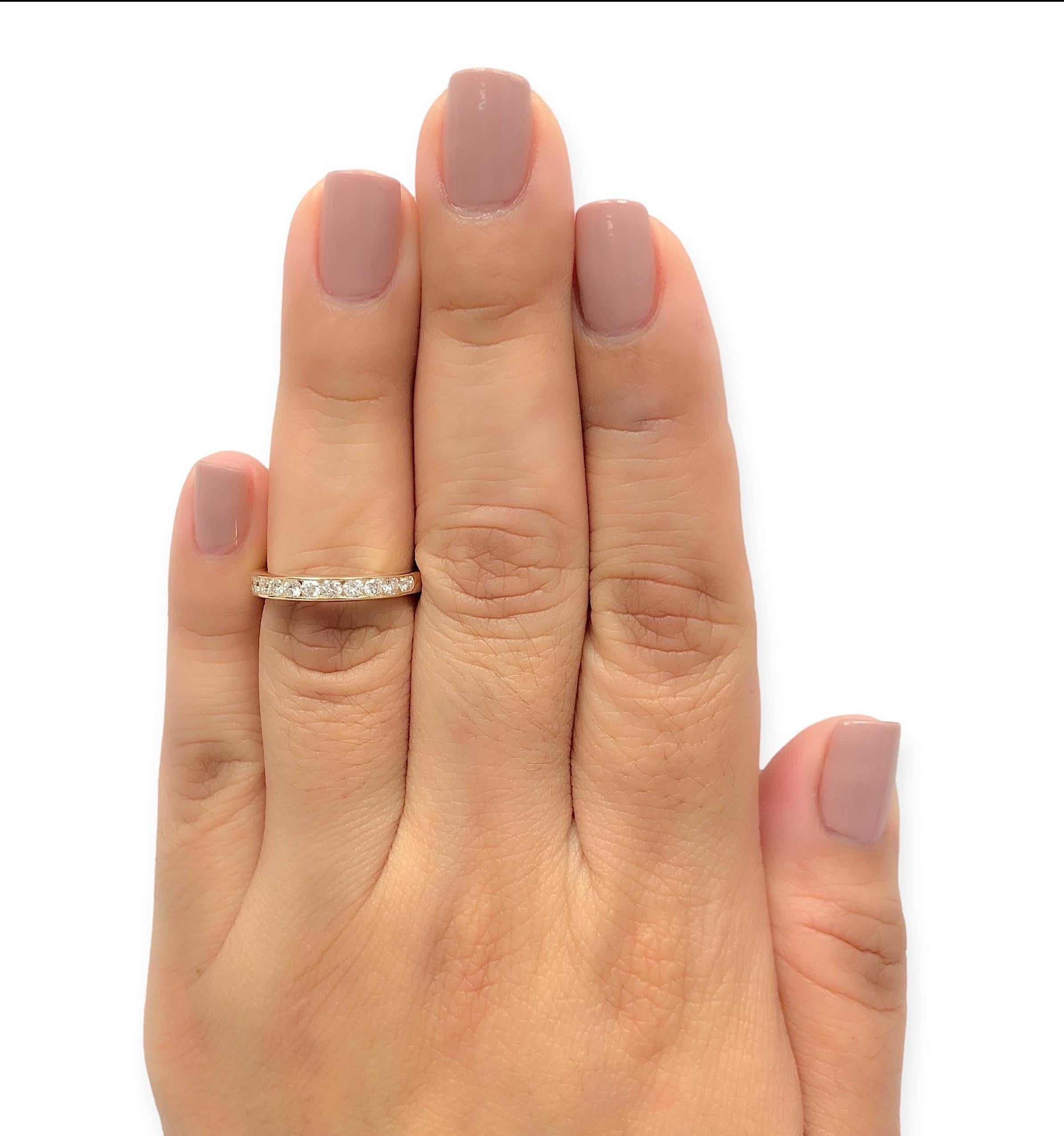 Tiffany & Co. 18K Yellow Gold 3mm Halfway 0.33 cts Wedding Band Ring 1