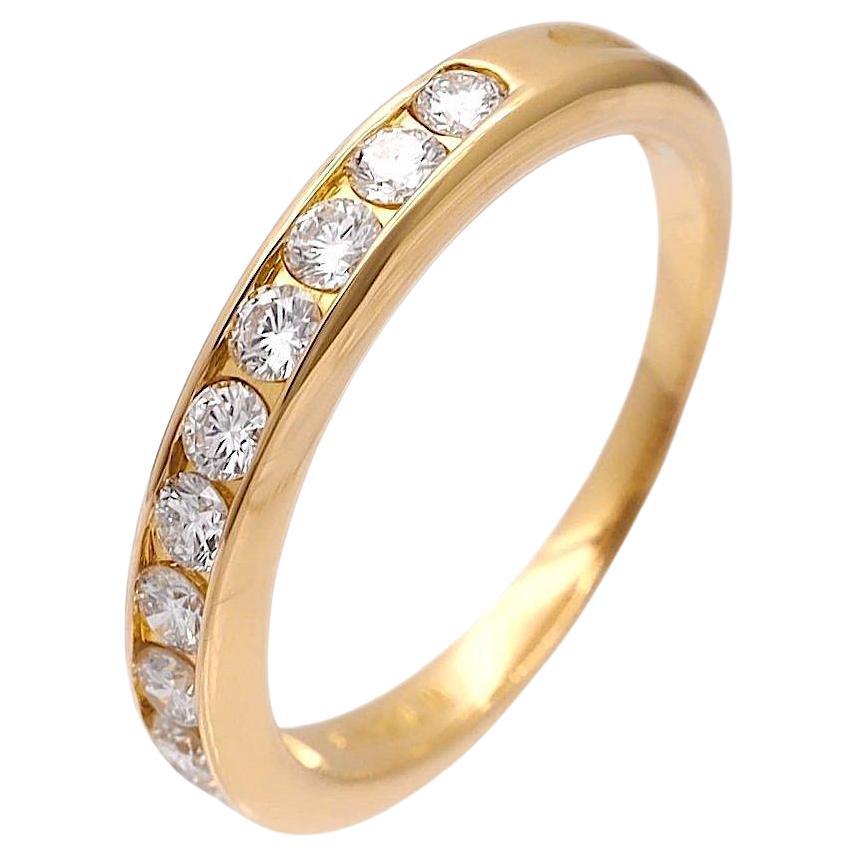 Tiffany & Co. 18K Yellow Gold 3mm Halfway 0.33 cts Wedding Band Ring For Sale