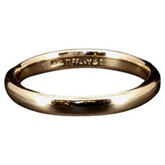 TIFFANY & Co. Alianza de boda de oro amarillo de 18 quilates de 3 mm, tamaño 7,25