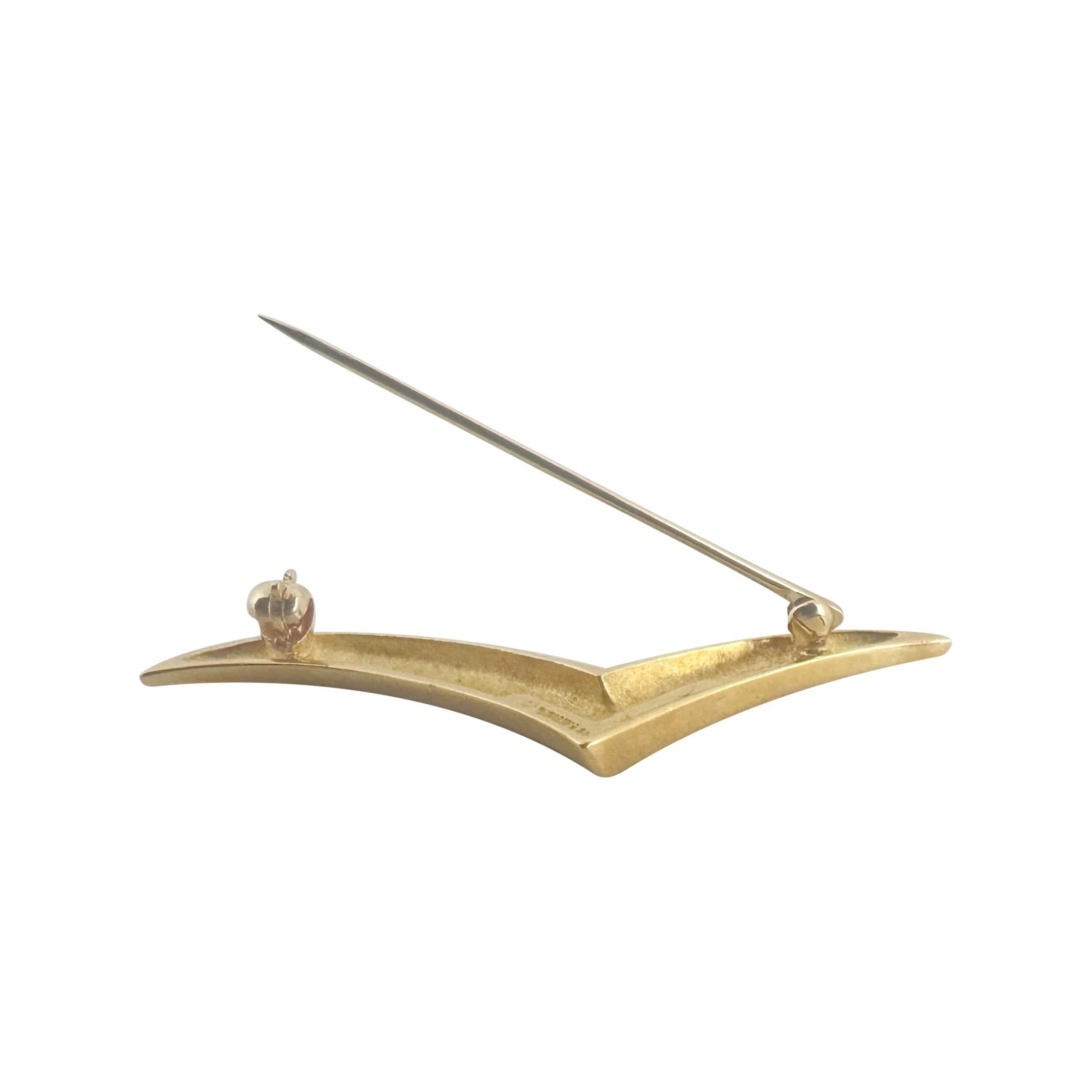Women's Tiffany & Co. 18k Yellow Gold 4.4g Vintage Medium Seagull Pin Brooch