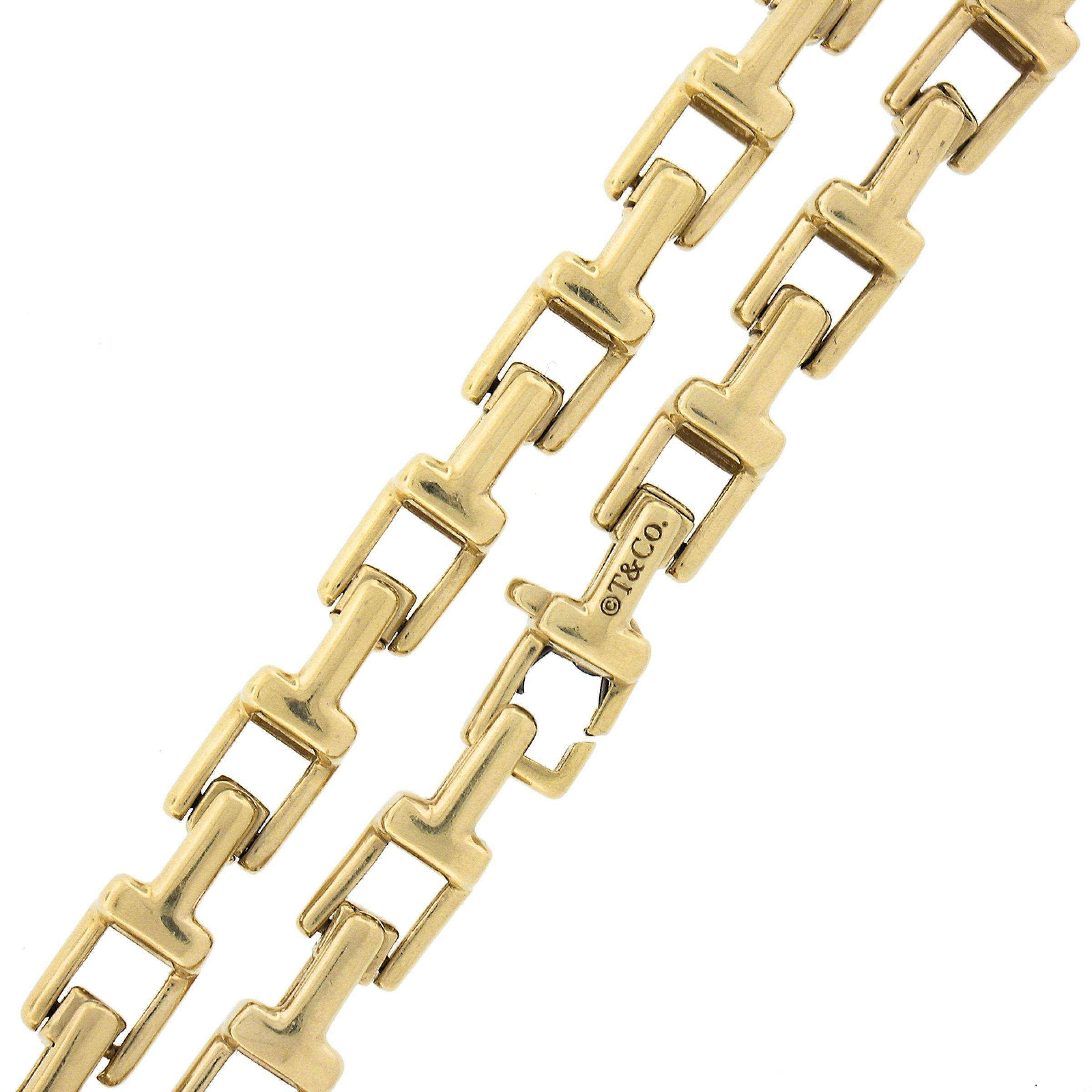 Women's or Men's Tiffany & Co. 18k Yellow Gold 4mm Interlocking Narrow T Link 20