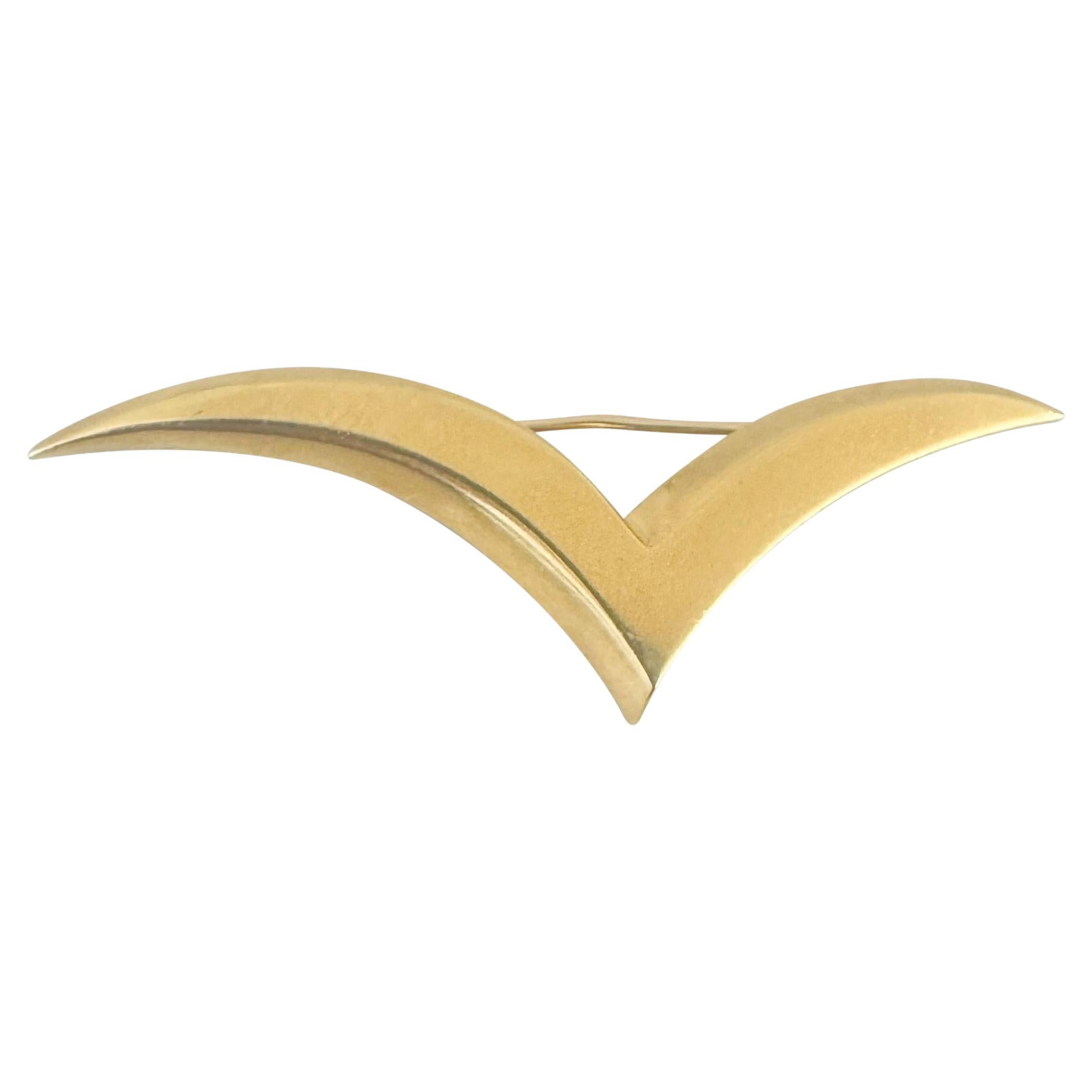 Tiffany & Co. 18k Yellow Gold 6.6g Vintage Large Seagull Pin Brooch