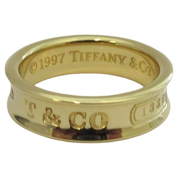 TIFFANY & Co. 18K Yellow Gold 6mm 1837  Ring 8.25 For Sale