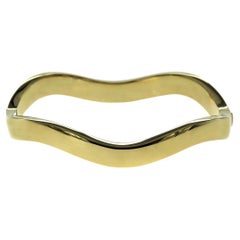 Tiffany & Co 18k Yellow Golding Co. Zig Zag Wave Bangle 19.7 Gr