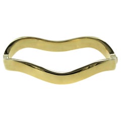 Tiffany & Co or jaune 18K  Bracelet à vagues Zig Zag 7mm 20.1 Gr