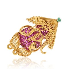 Tiffany & Co. 18K Yellow Gold A Man Eating Noodles Brooch