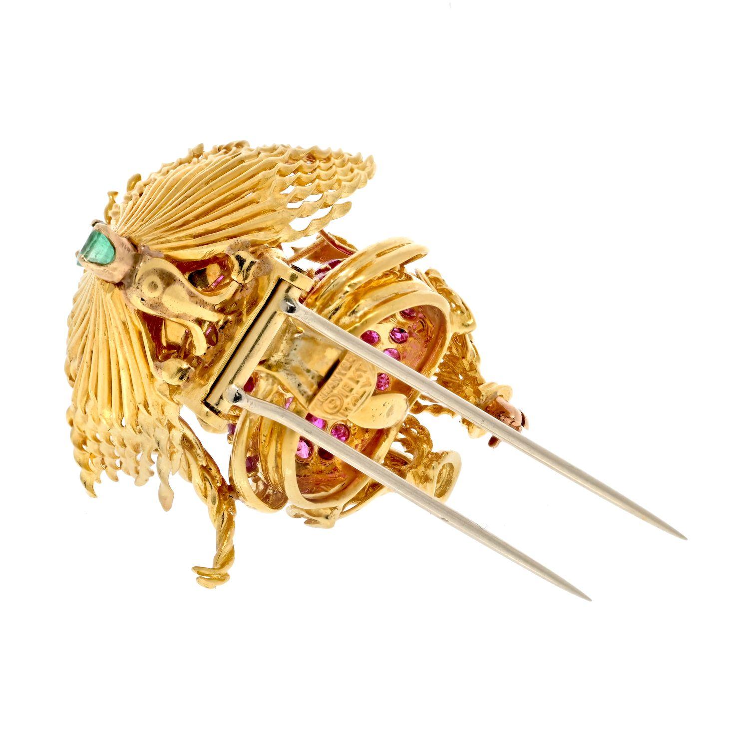 Modern Tiffany & Co. 18K Yellow Gold A Man Eating Noodles Brooch For Sale
