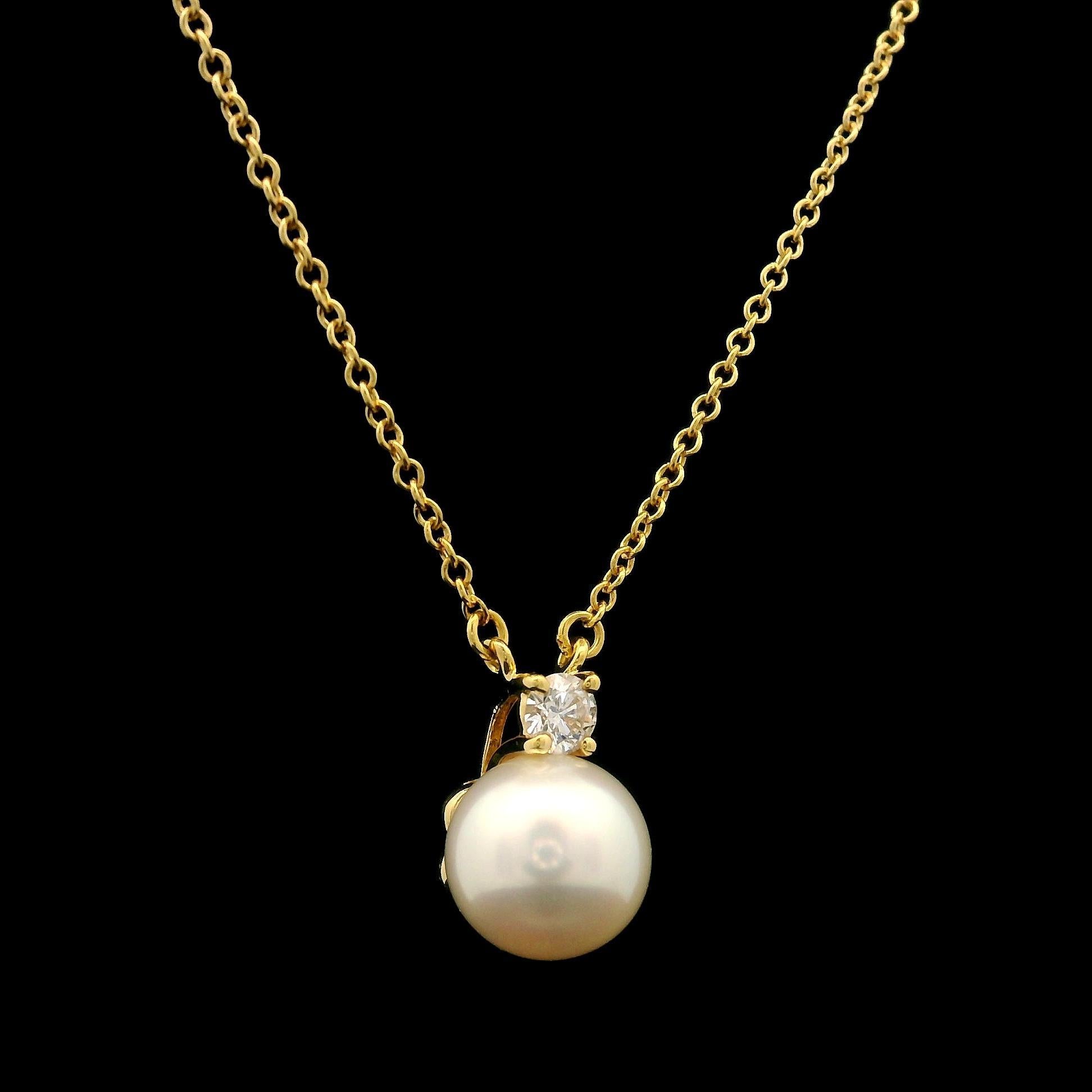 --Stone(s):--
(1) Natural Genuine Diamond - Round Brilliant Cut - Prong Set - G Color - VS Clarity - 2.85mm - 0.08ct (approx.)
(1) Genuine Cultured Akoya Pearl - Round Button Shape - White Color w/ Pink Overtone - Excellent Luster - 7.40mm