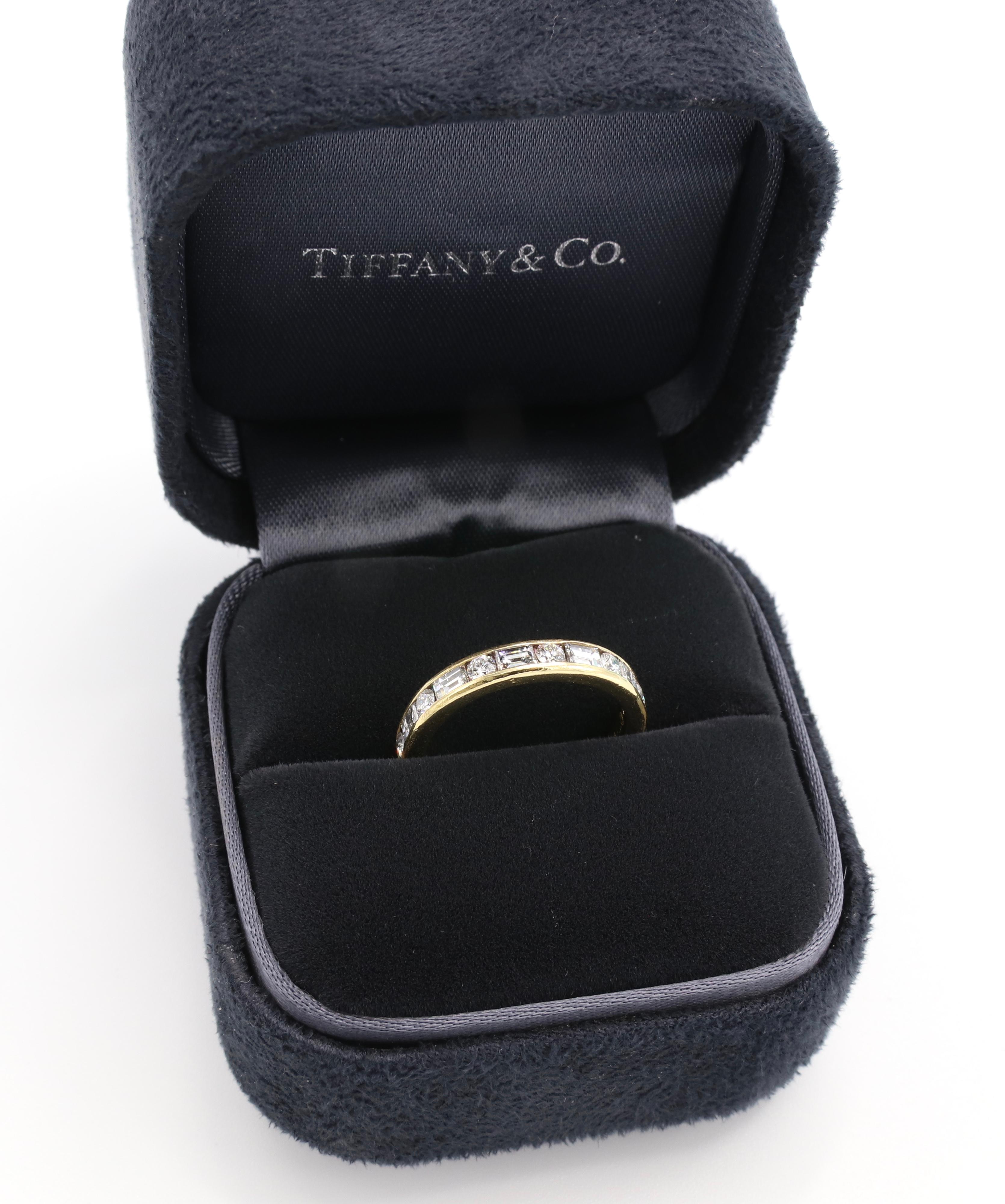 Tiffany & Co. 18 Karat Gold Alternating Round and Baguette Diamond Band Ring 4