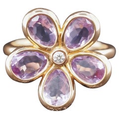 Tiffany & Co. 18K Yellow Gold Amethyst and Diamond Ring