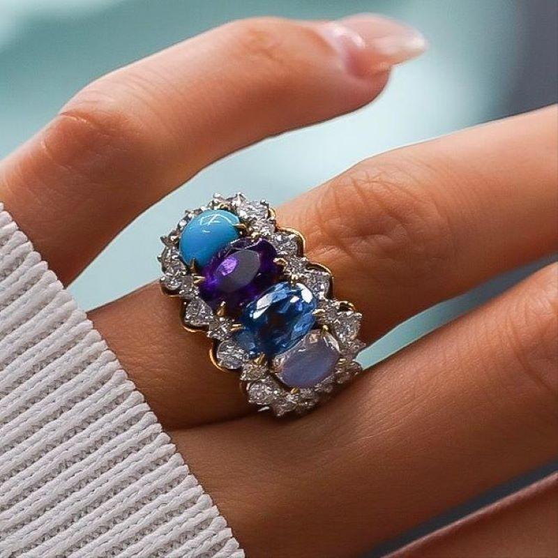amethyst and moonstone ring
