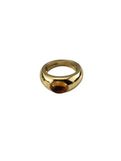 Tiffany & Co. 18K Yellow Gold and Citrine Dome Ring Size 4.75 #25588