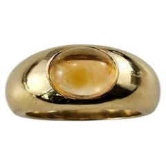 Tiffany & Co. 18K Yellow Gold and Citrine Dome Ring Size 4.75 #25588