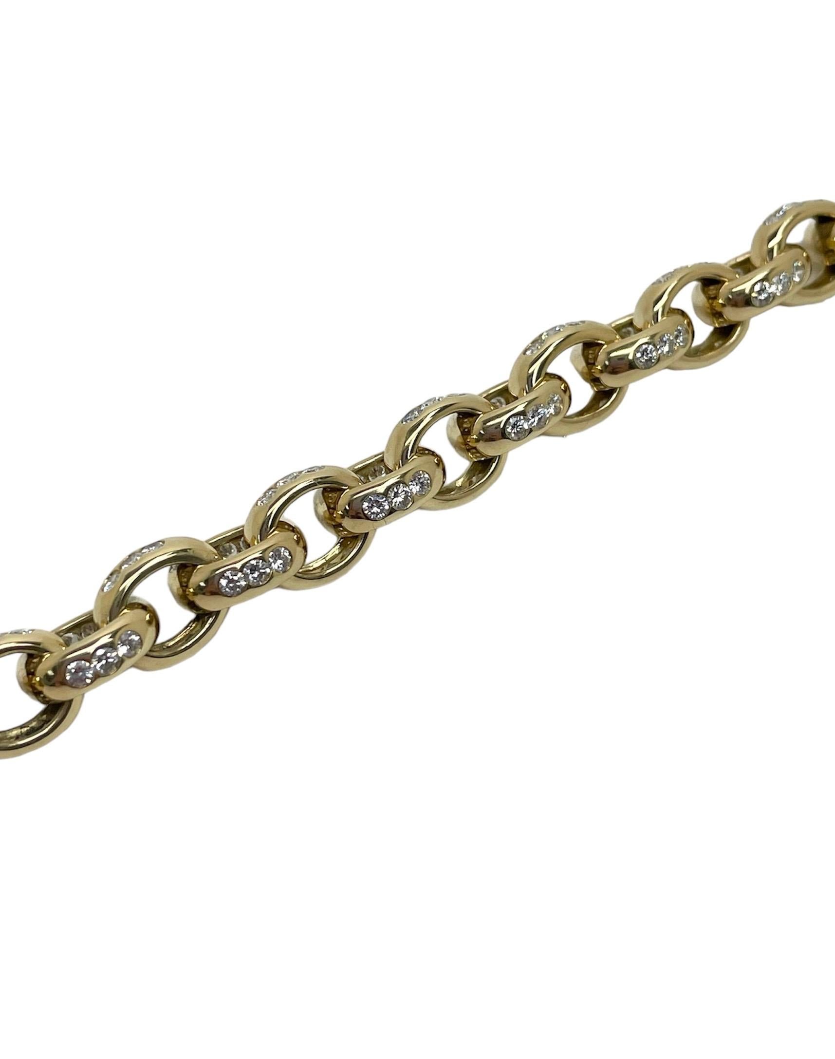 Contemporary Tiffany & Co., 18K Yellow Gold and Diamond Bracelet For Sale