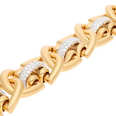 TIFFANY & CO. 18K Yellow Gold and Diamond Geometric Link Bracelet