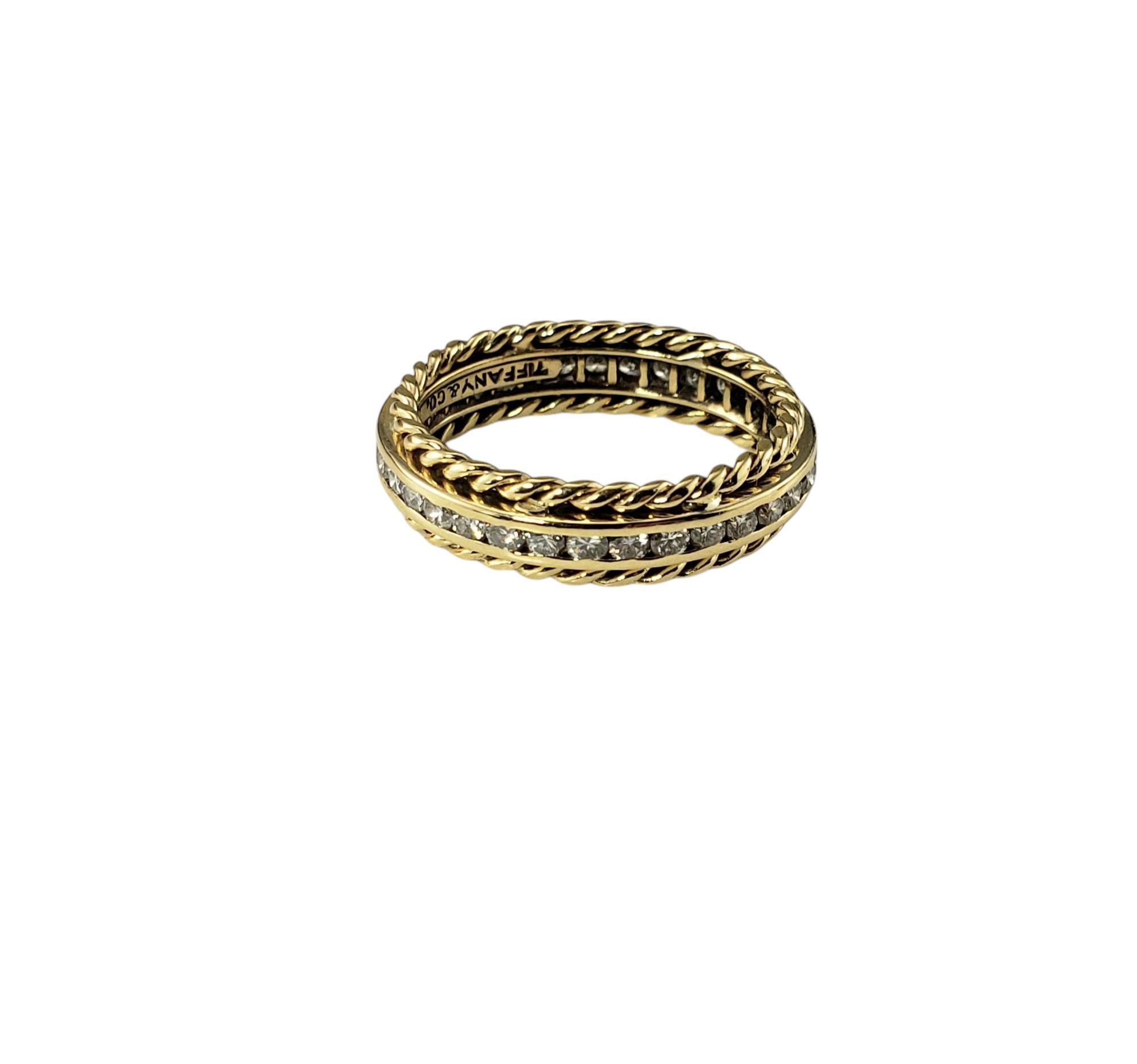 Contemporain Tiffany & Co., bague jonc en or jaune 18 carats et diamants, taille 5,25 n° 20016 en vente
