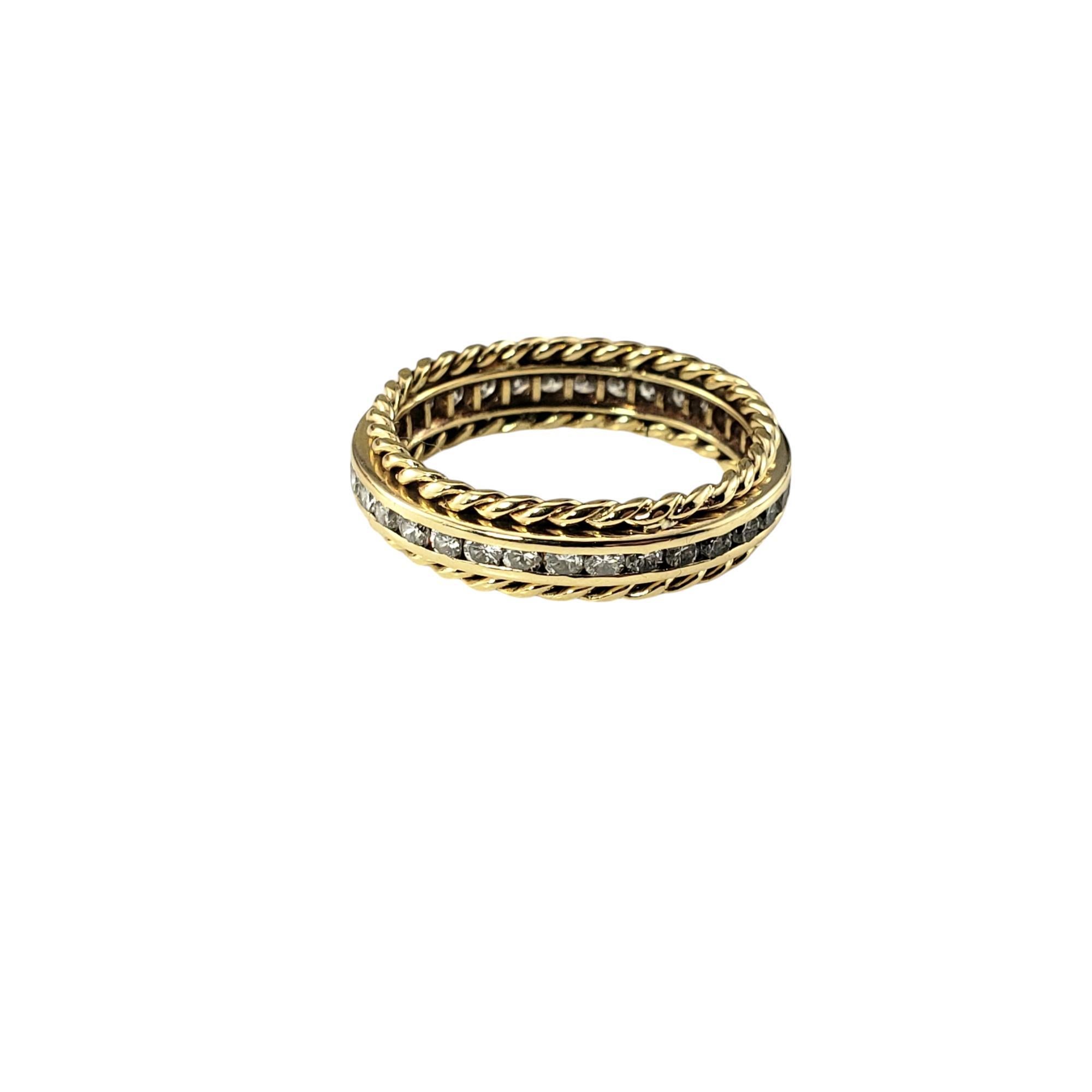 Taille ronde Tiffany & Co., bague jonc en or jaune 18 carats et diamants, taille 5,25 n° 20016 en vente