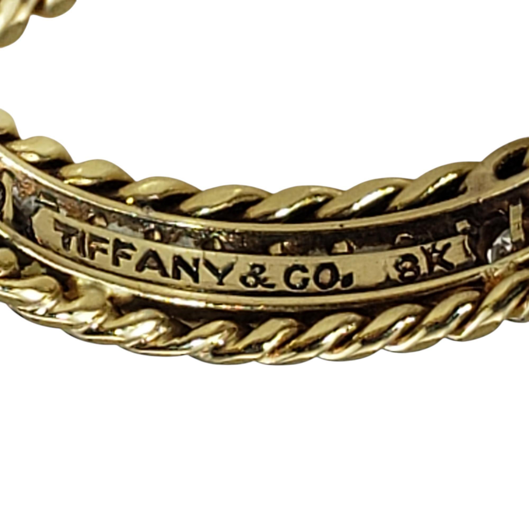 Tiffany & Co., bague jonc en or jaune 18 carats et diamants, taille 5,25 n° 20016 Bon état - En vente à Washington Depot, CT