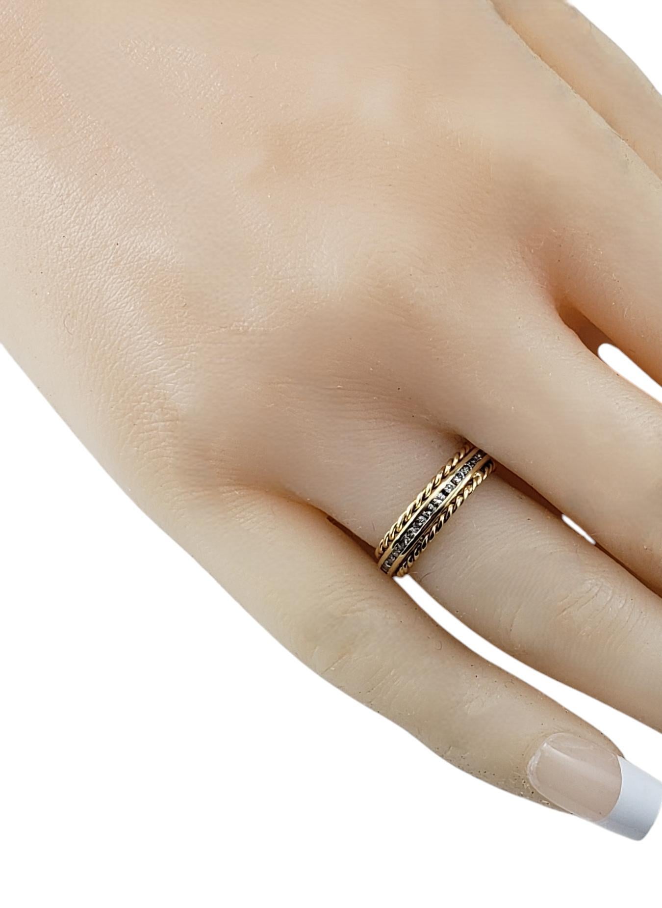 Tiffany & Co., bague jonc en or jaune 18 carats et diamants, taille 5,25 n° 20016 en vente 1