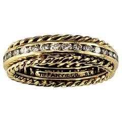 Tiffany & Co. 18K Yellow Gold and Diamond Rope Band Ring Size 5.25 #20016
