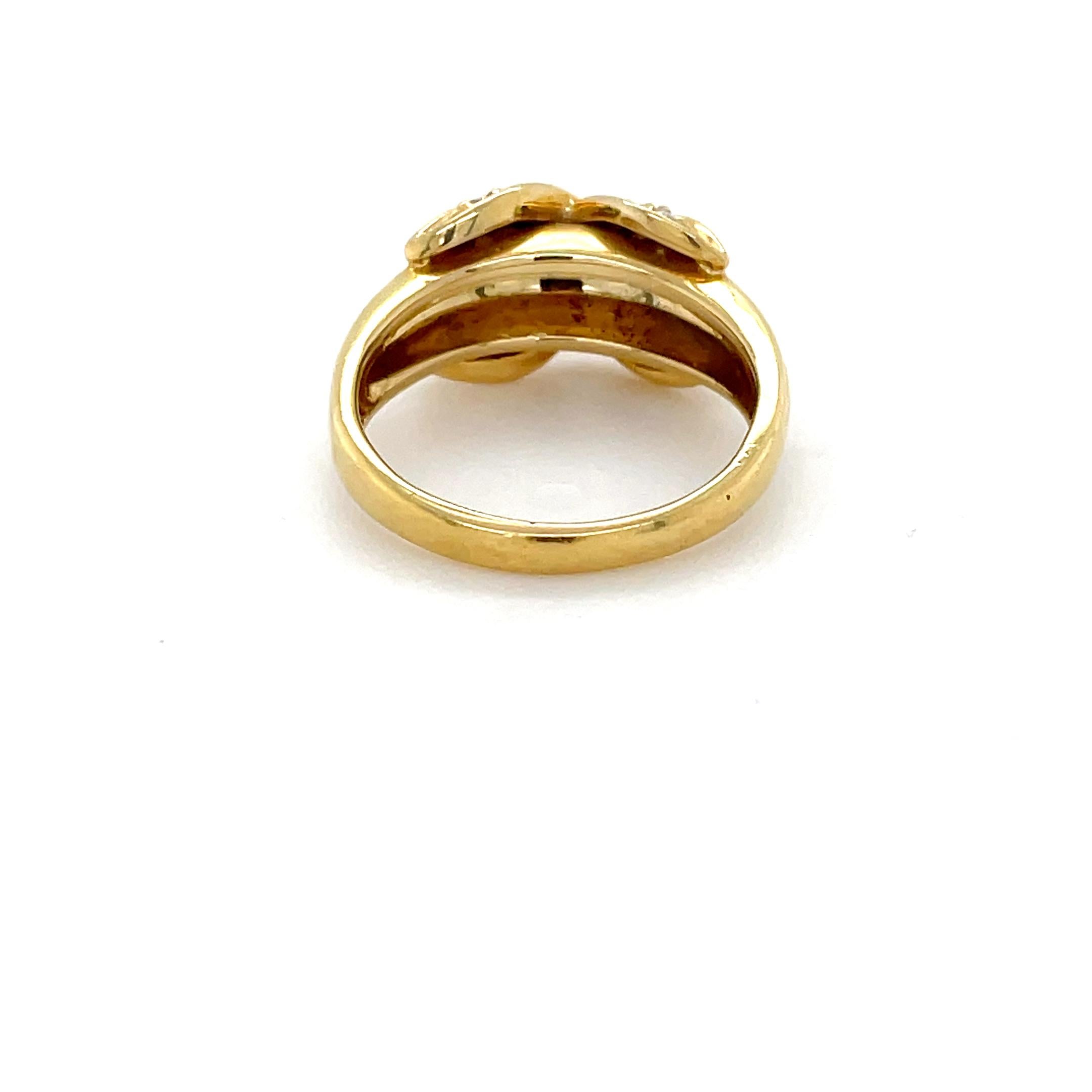 Contemporary Tiffany & Co., 18K Yellow Gold and Diamond Signature X Ring For Sale