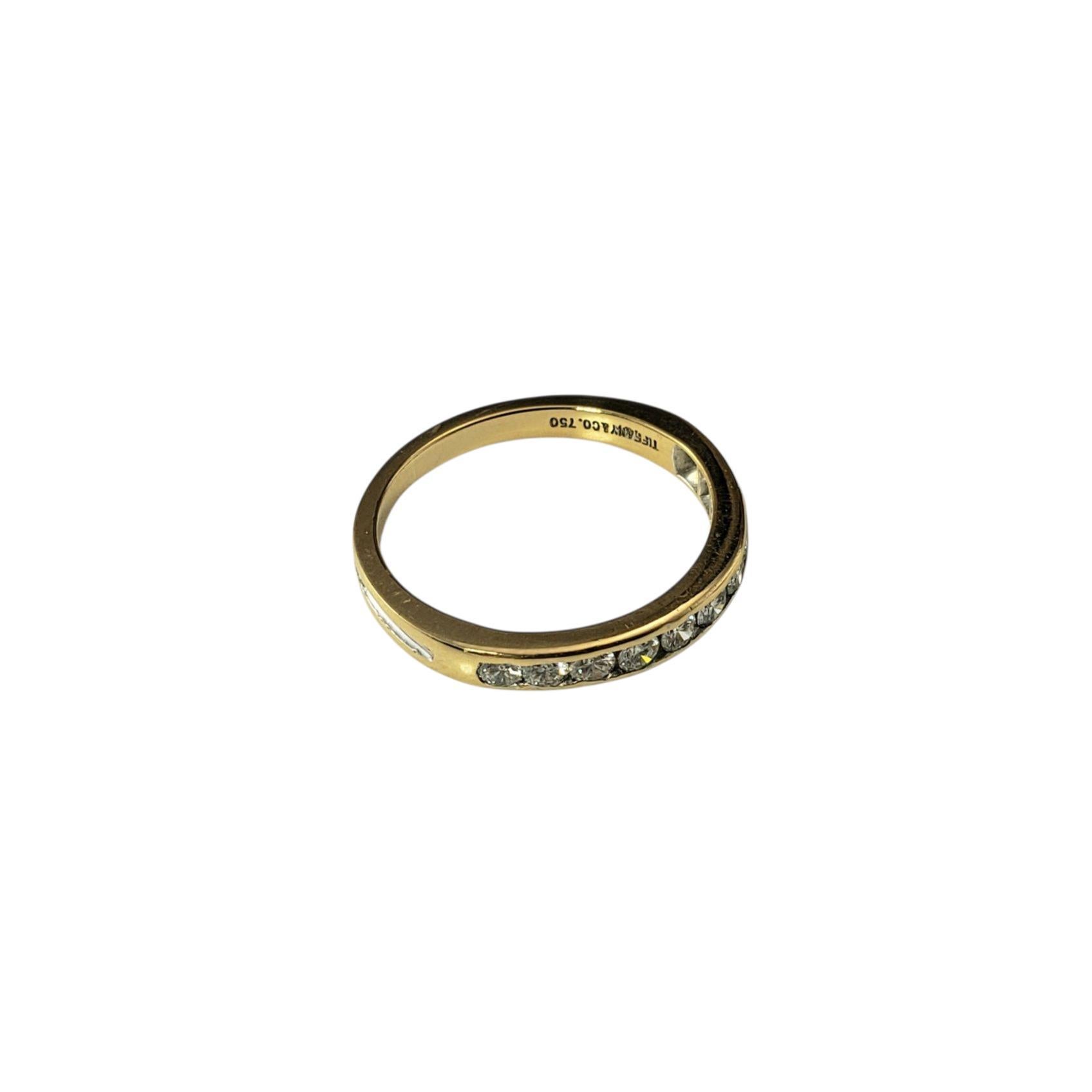 Brilliant Cut Tiffany & Co. 18K Yellow Gold and Diamond Wedding Band Ring Size 5.5 #22778 For Sale