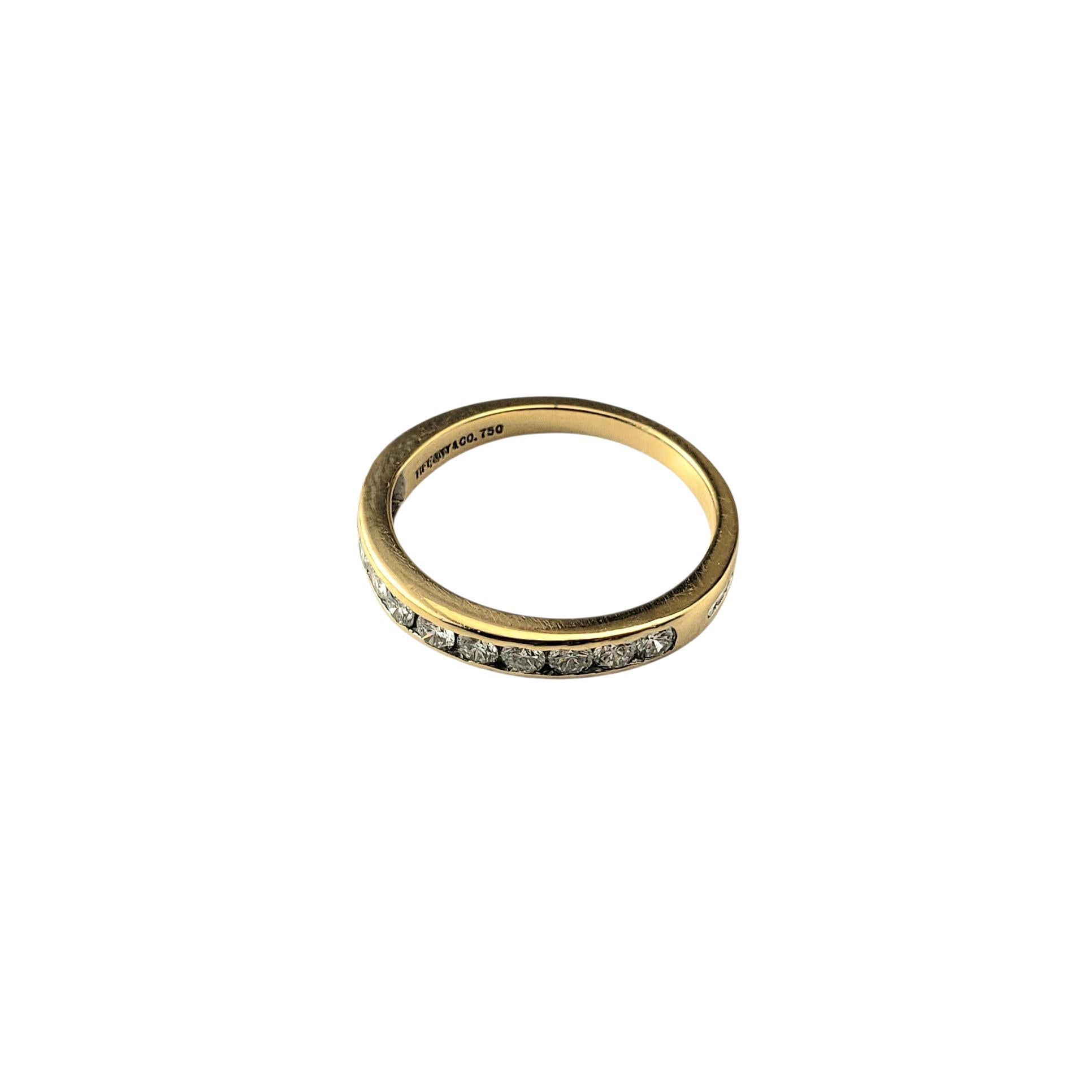 Tiffany & Co. 18K Yellow Gold and Diamond Wedding Band Ring Size 5.5 #22778 In Good Condition For Sale In Washington Depot, CT