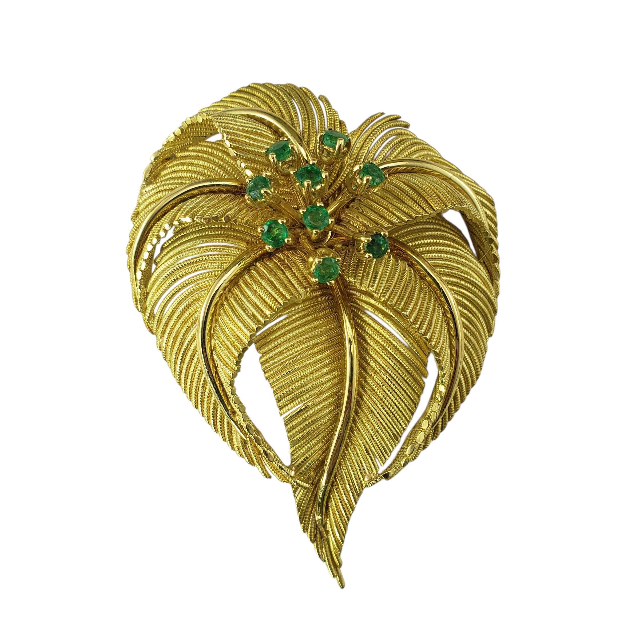 Spilla/Foglia di Palma Tiffany
Co. in oro giallo 18 carati e smeraldo #22981