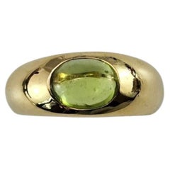 Tiffany & Co. 18K Yellow Gold and Peridot Dome Ring Size 5 #25589