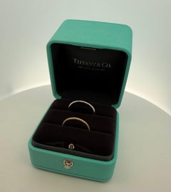 Tiffany &Co 18k Yellow Gold and Platinum 0.21ct Wedding Band Ring