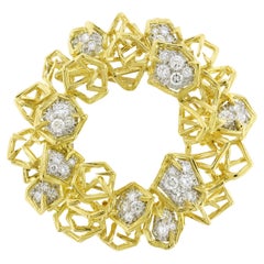 Broche/Colgante Tiffany & Co. de oro amarillo de 18 quilates y platino con diamantes