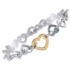 Tiffany & Co. 18K Yellow Gold and Silver Heart Link Bracelet TI33-051426