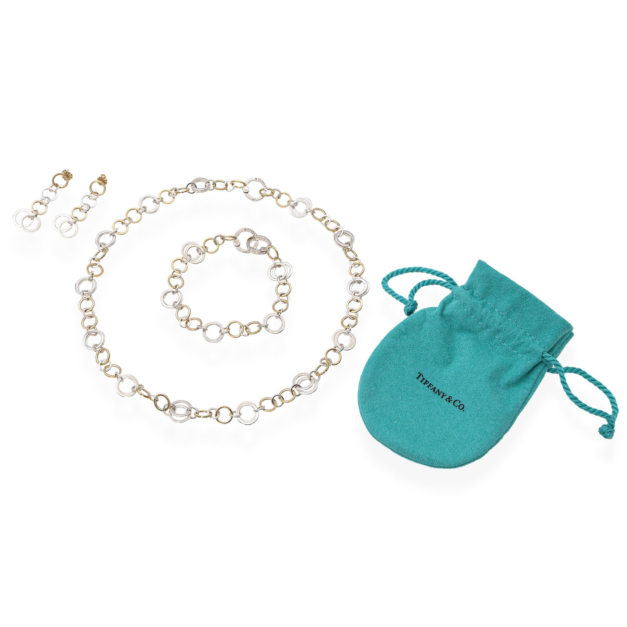 Moderno A. Link & Co. in oro giallo 18k e argento Sterling Set di gioielli a cerchio in vendita