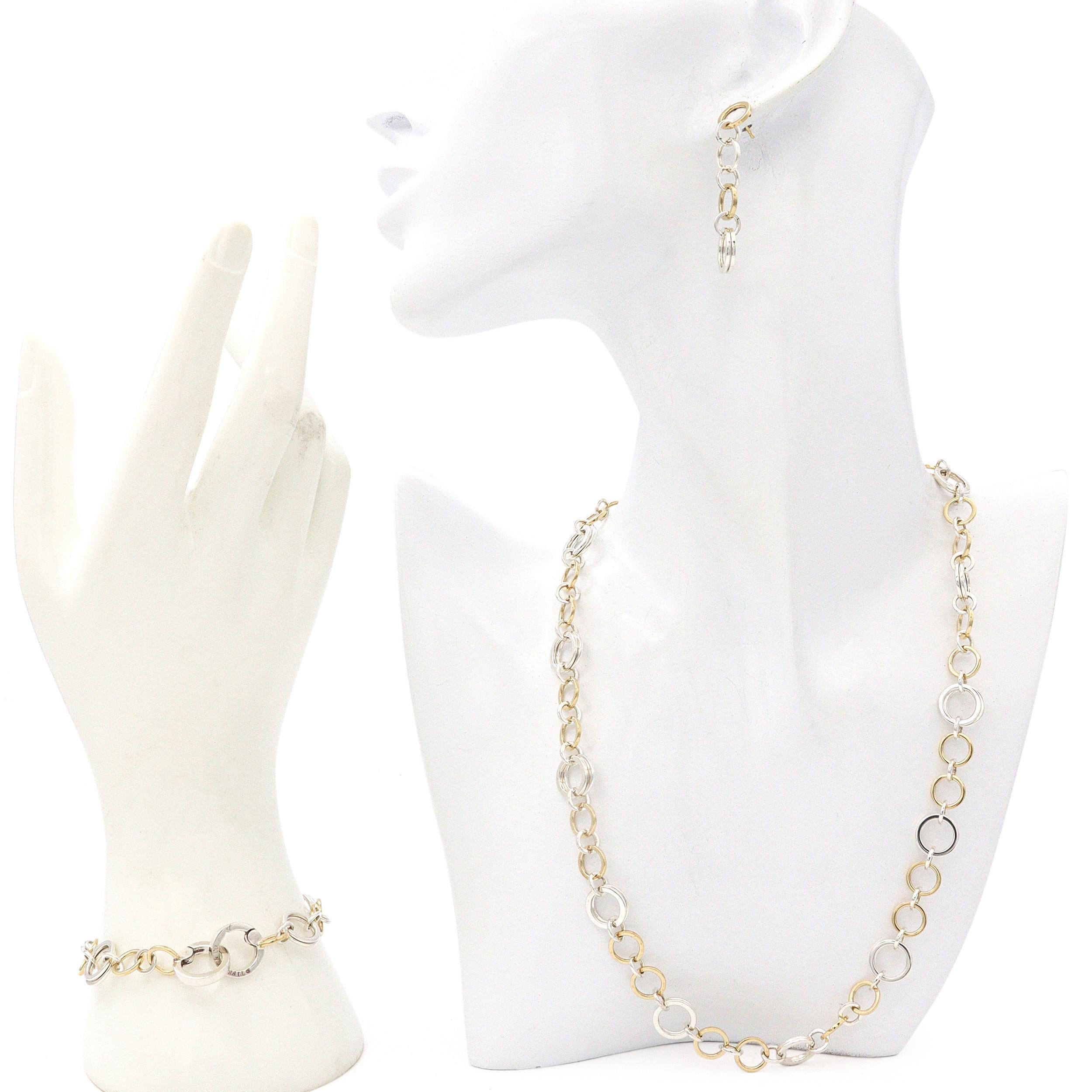A. Link & Co. in oro giallo 18k e argento Sterling Set di gioielli a cerchio in vendita 2