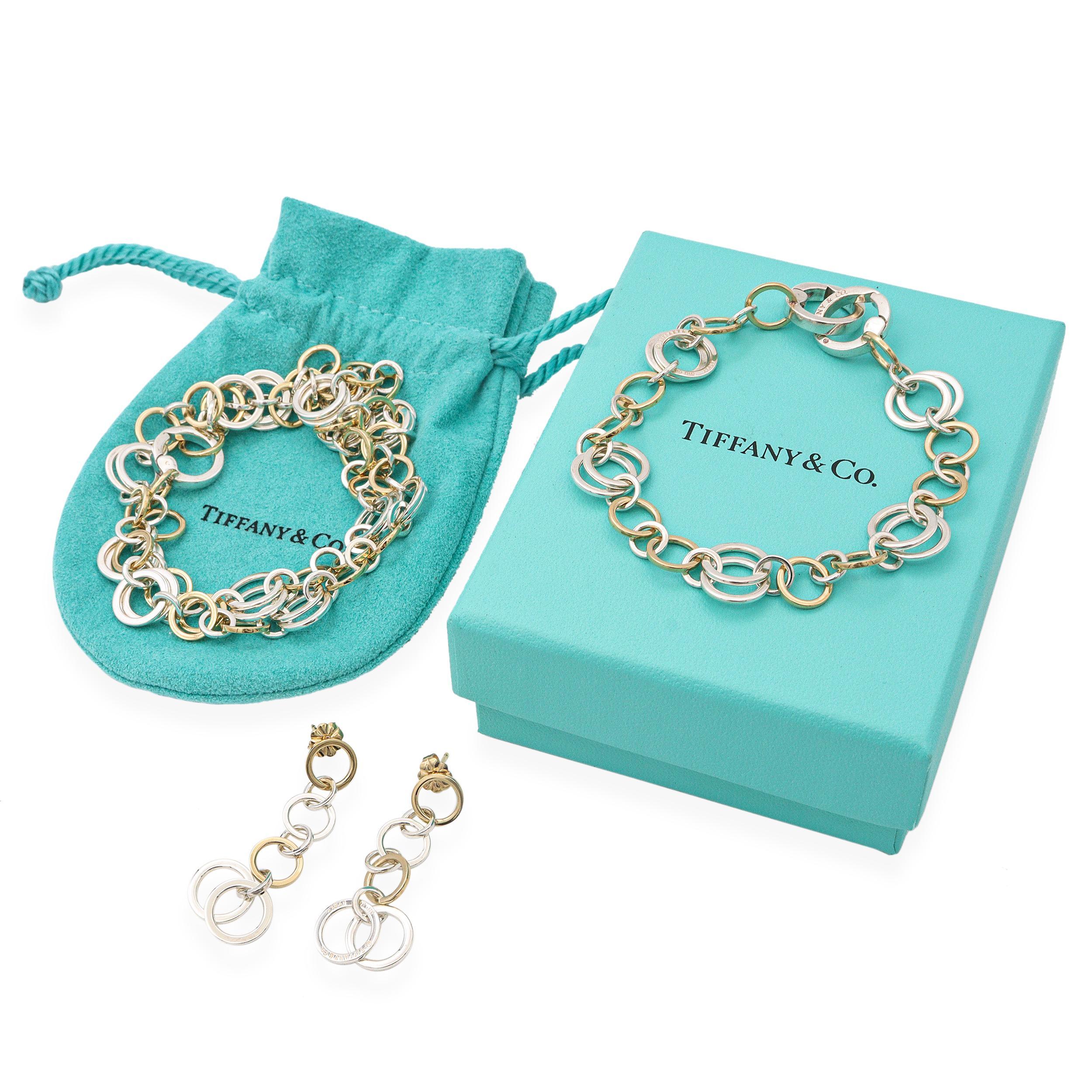 A. Link & Co. in oro giallo 18k e argento Sterling Set di gioielli a cerchio in vendita 3