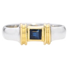 Tiffany & Co. 18k Yellow Gold and Sterling Silver Sapphire Ring Tiffany & Co. 18k Yellow Gold and Sterling Silver Sapphire Ring