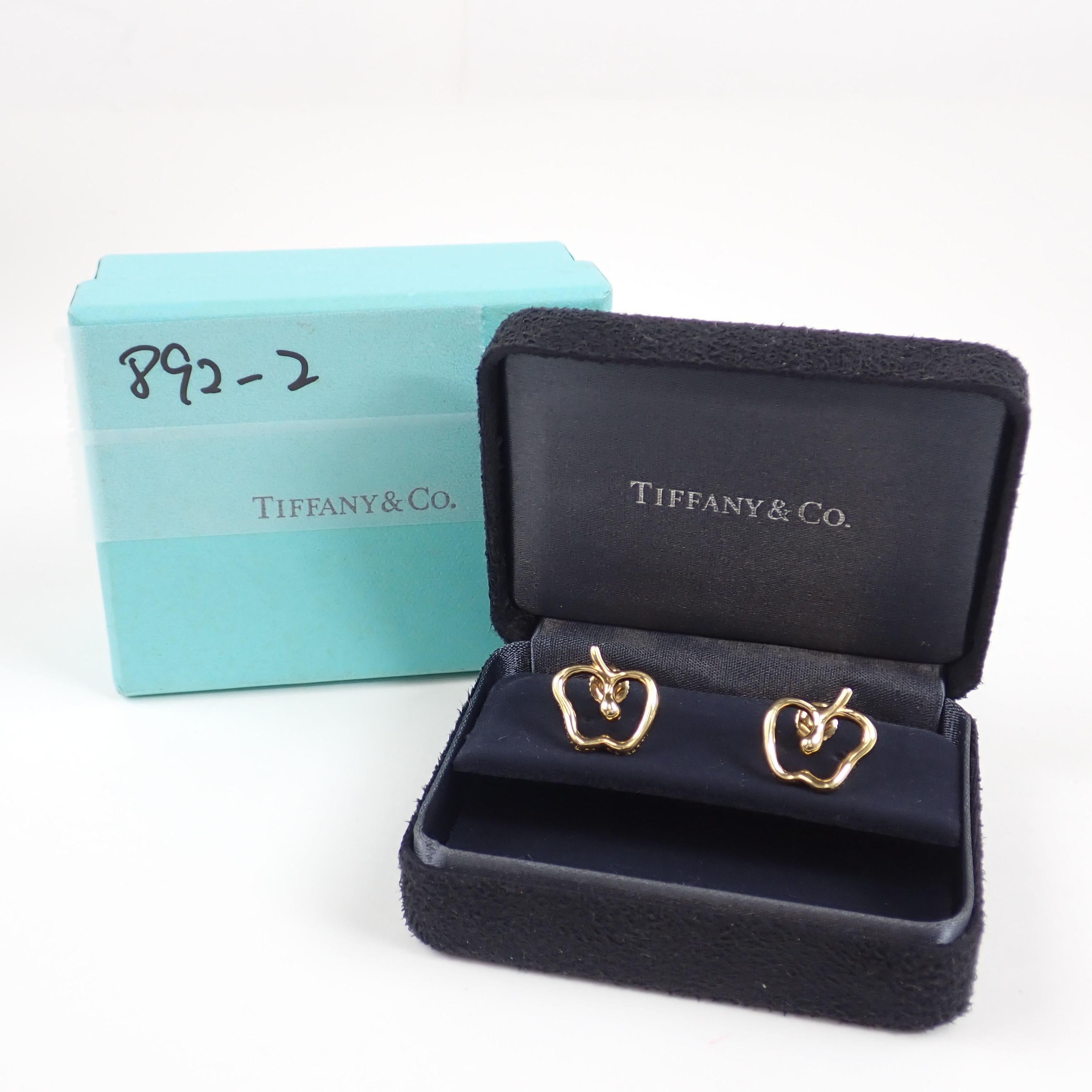 Tiffany & Co. Apfel-Ohrringe aus 18 Karat Gelbgold im Angebot 1